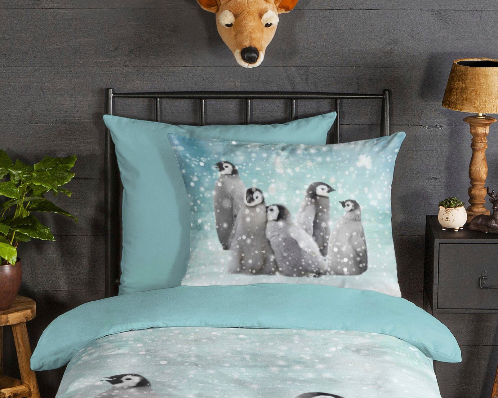 Kinderbettwäsche Pengu, good morning, Biber, 2 teilig, 100% Baumwolle/ Flanell (Biber)
