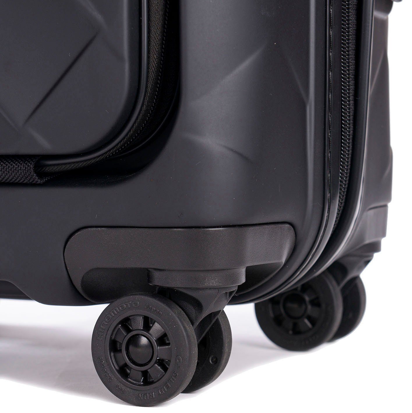 Stratic Hartschalen-Trolley Leather&More S mit Vortasche, matt black, 4 Rollen, mit NFC-Chip; Laptopfach