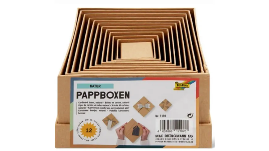 folia Pappboxen naturbraun 12 Grössen