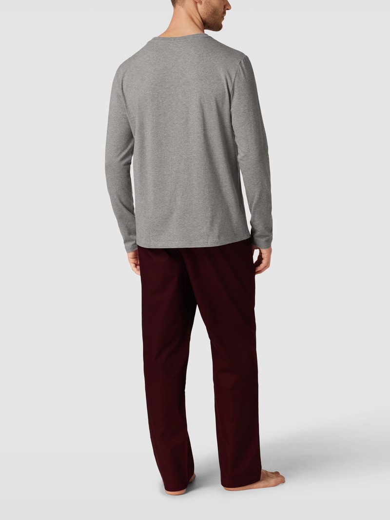 Pyjama mit Logo-Bund in dunkelrot