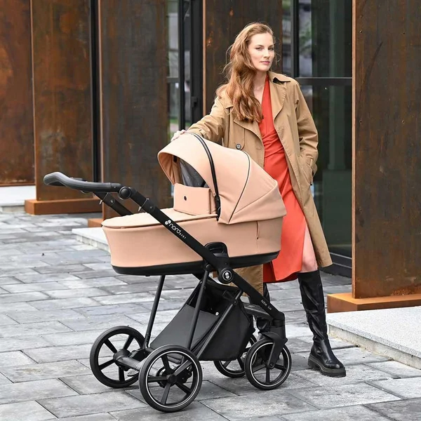 Nordbaby Active Lux stroller set copper beige, chrome frame