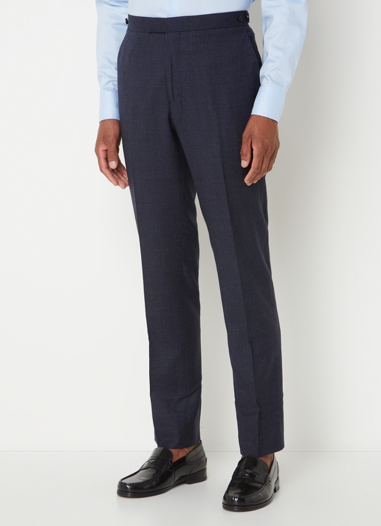 Pantaloni Reiss Dunn Cross Slim Fit din lână cu buzunare cu fermoar.