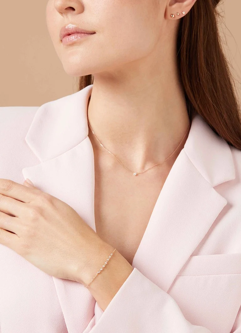 Diamond Point  Roségouden oorsieraden 0.06 ct diamant Joy