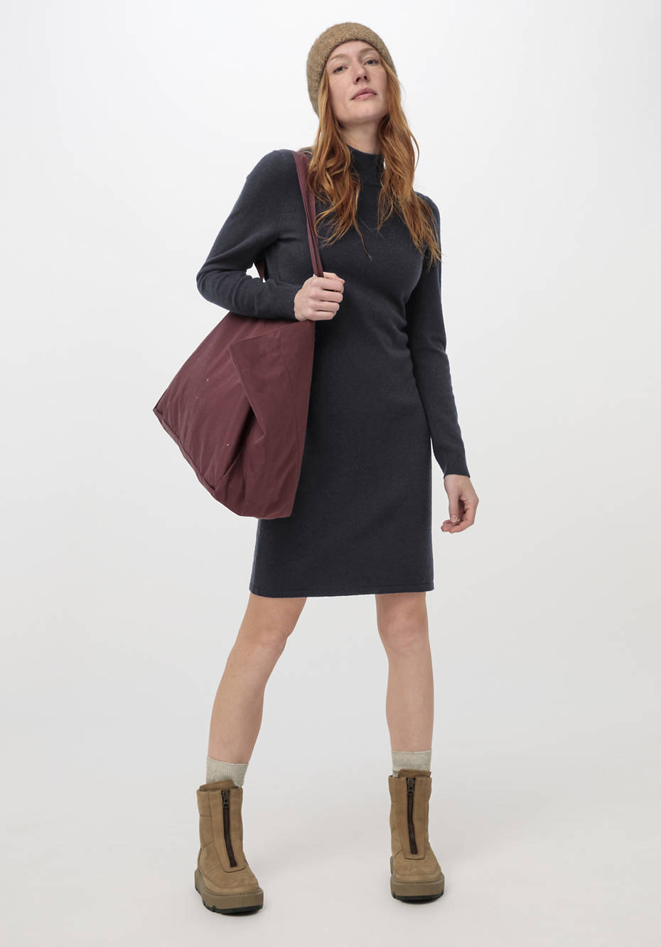 Strickkleid aus Bio-Merinowolle mit Kaschmir