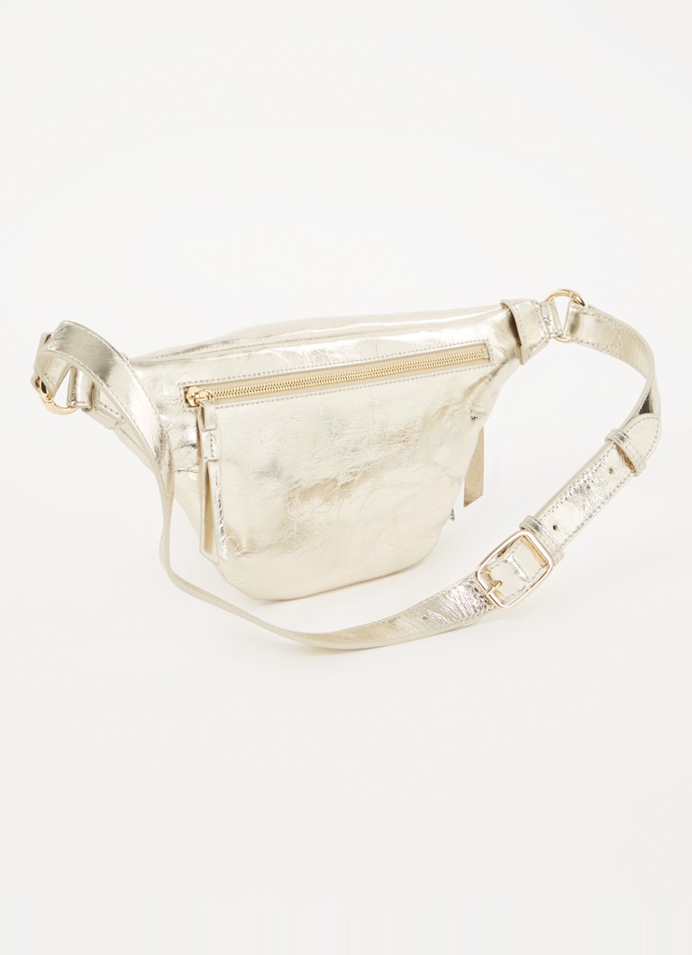 ba&sh Leather waist bag with metallic finish