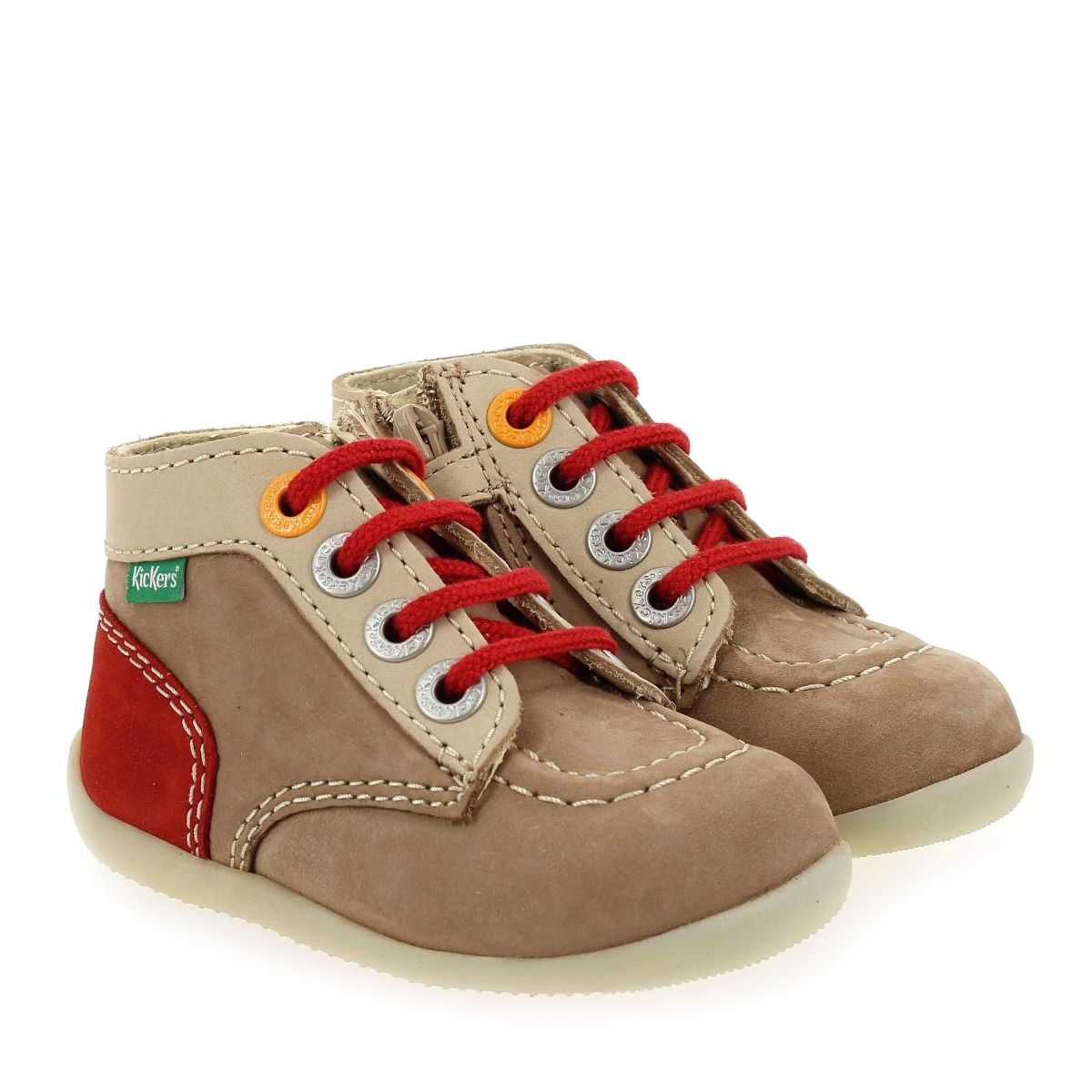 Kickers  BONZIP-2 G E22 - beige rouge