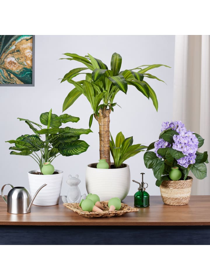 relaxdays 6 x Tonspitzen in Terrakotta/ Grün günstig kaufen onesize