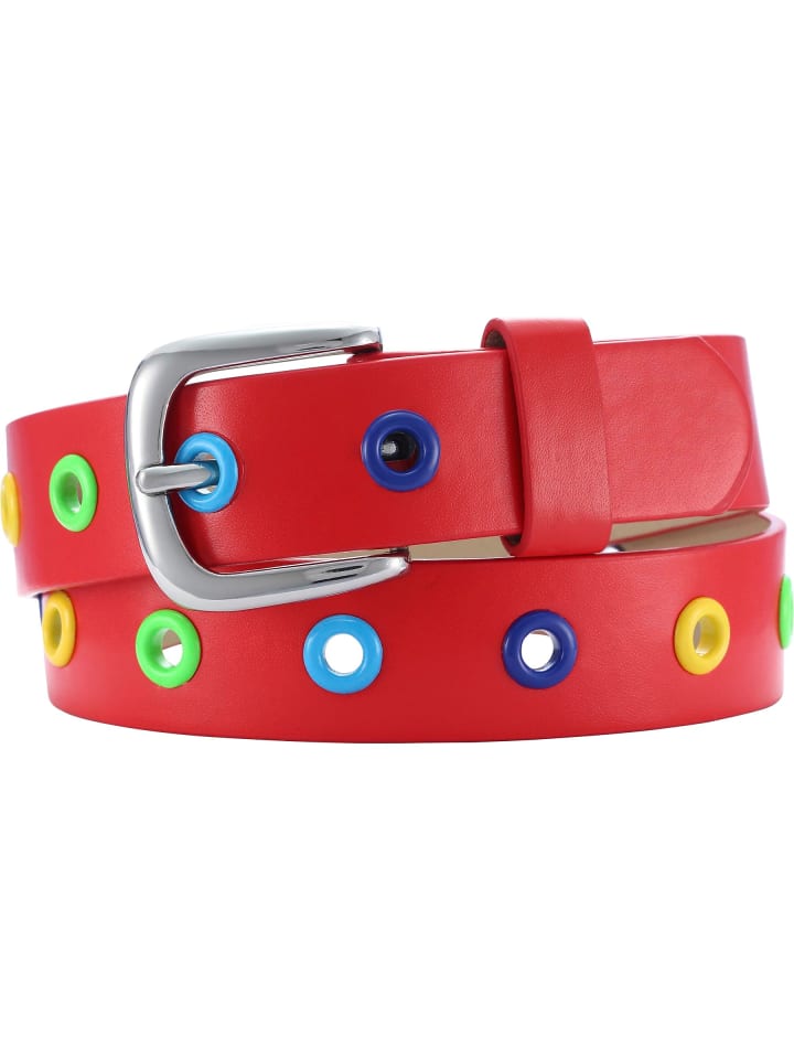 Playshoes PU-Gürtel mit Nieten in Rot günstig kaufen