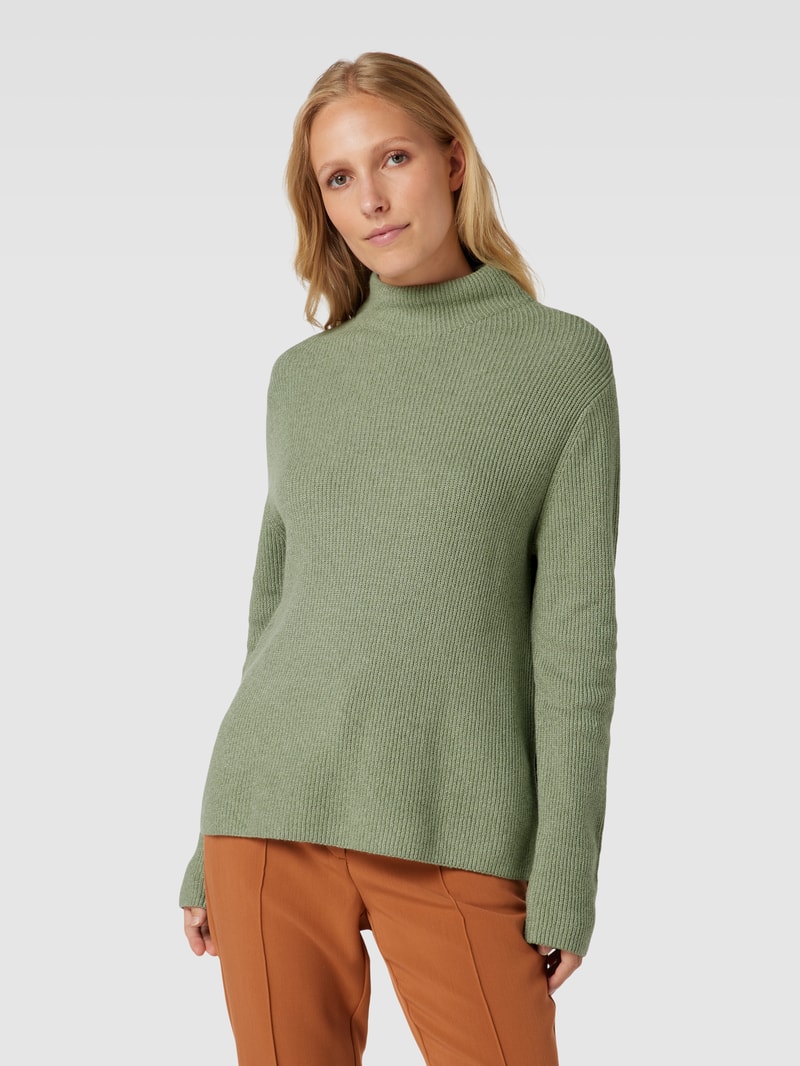 Strickpullover mit Turtleneck in hellgrün meliert