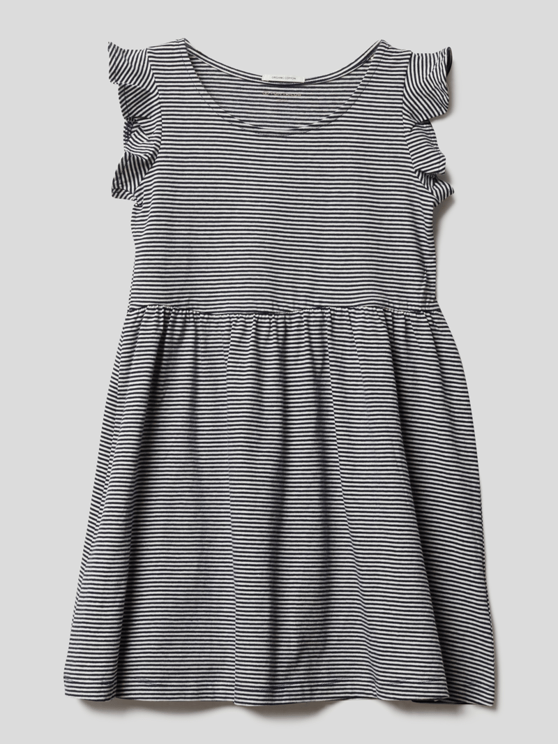 Kleid mit Streifenmuster in marineblau