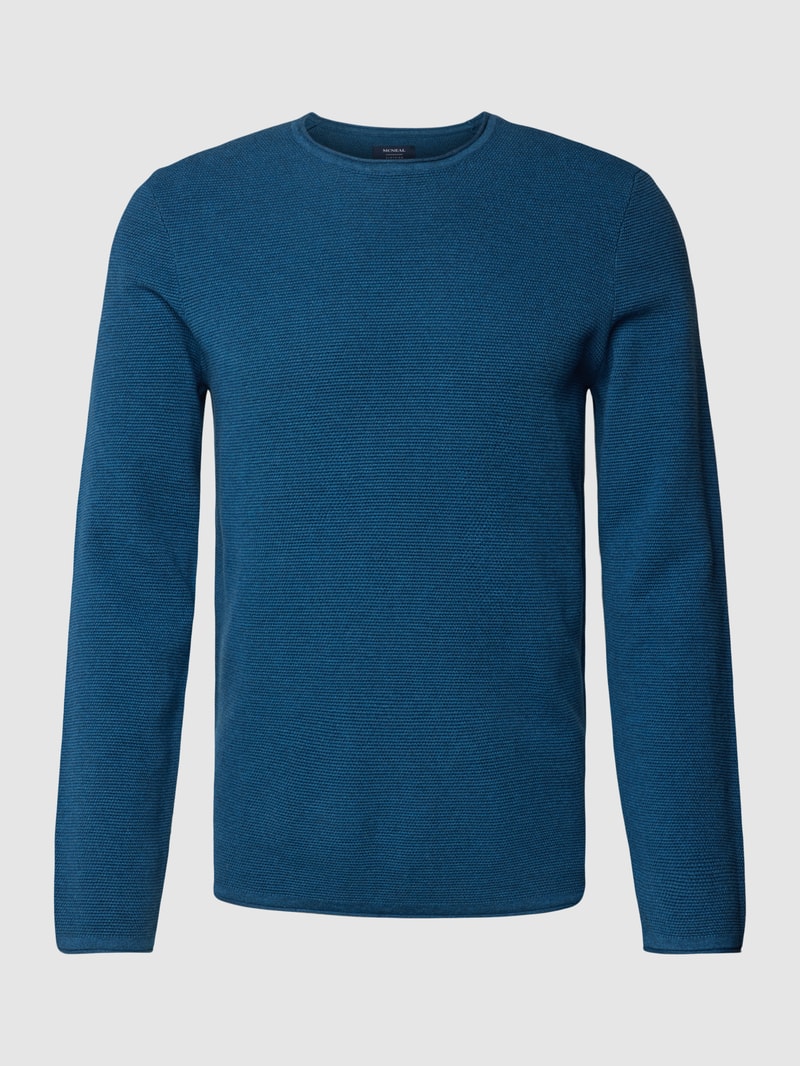 Strickpullover mit Rundhalsausschnitt in lagune meliert
