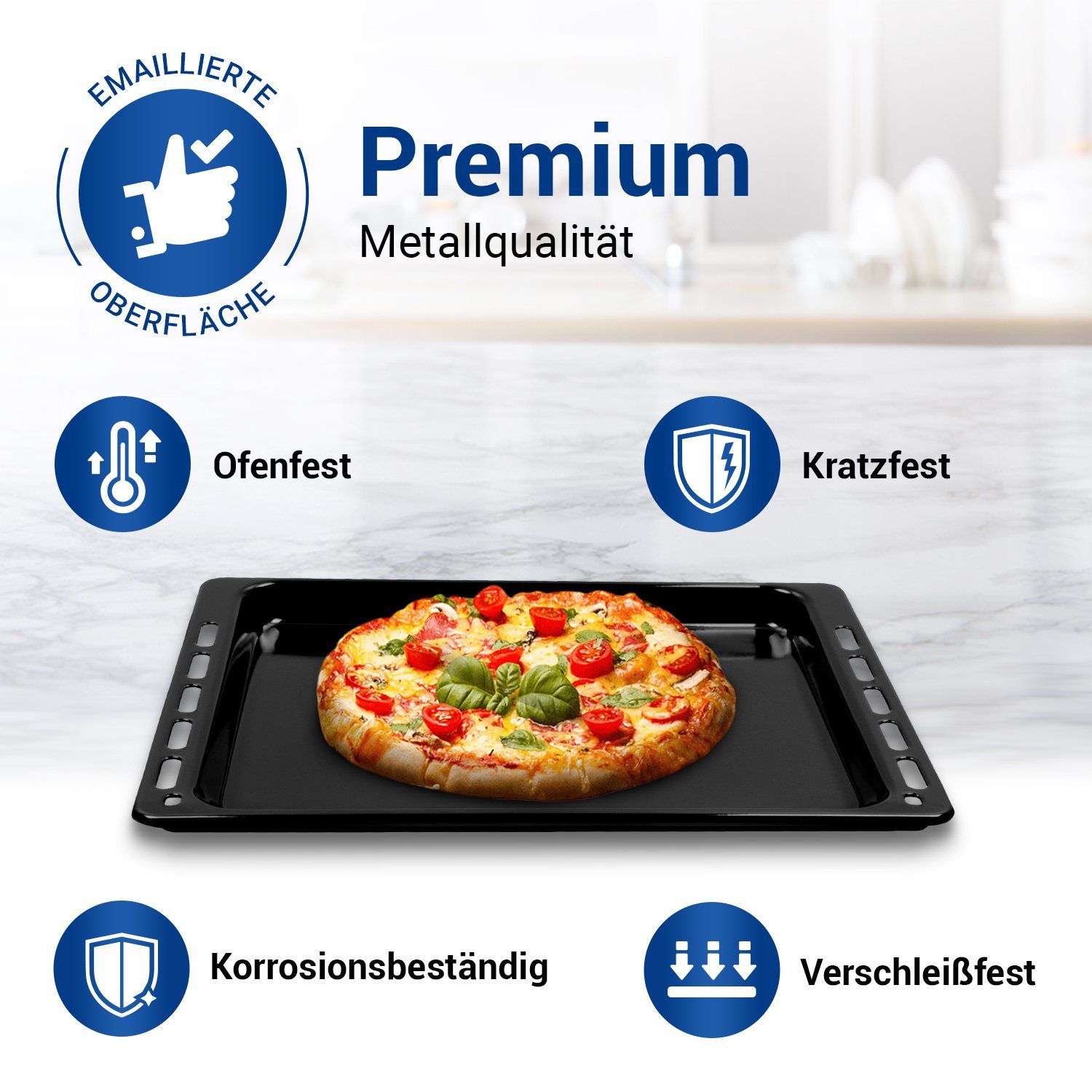 VIOKS Backblech Ersatz für Bauknecht 481241838128 481010539879, (2-St), Set Backblech und Fettpfanne für Backofen