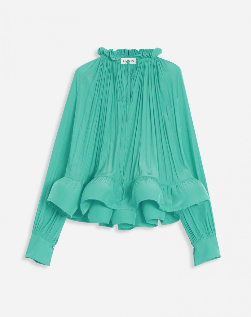 BLOUSE MANCHES LONGUES EN CHARMEUSE