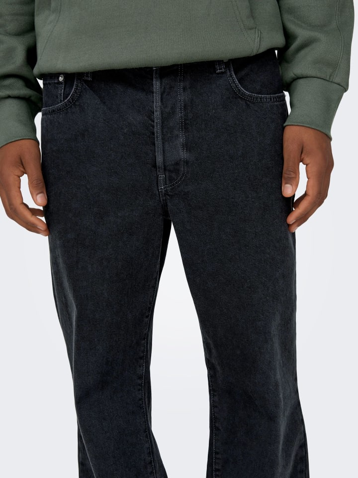 Only&Sons Moderne Loose Fit Jeans mit klassischem Style und Komfort in Schwarz günstig kaufen
