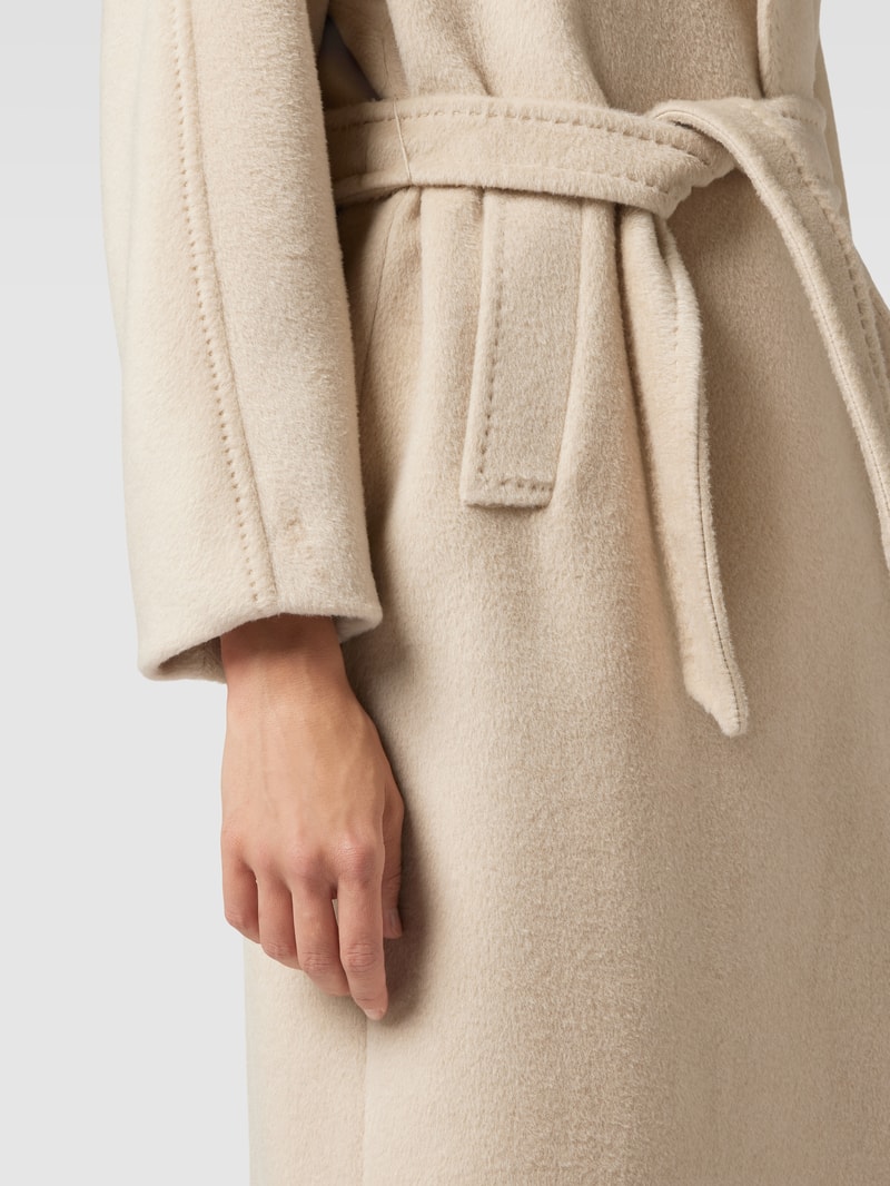 Mantel mit Bindegürtel Modell 'TEMPERA' in beige