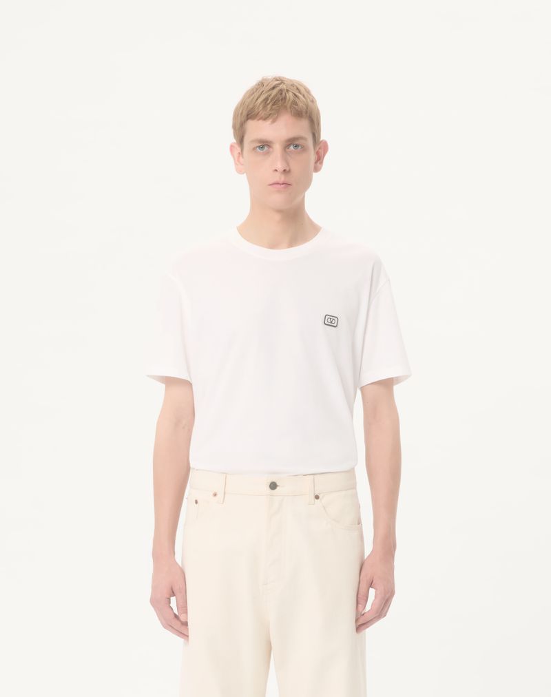 T-shirt en coton avec écusson logo V
