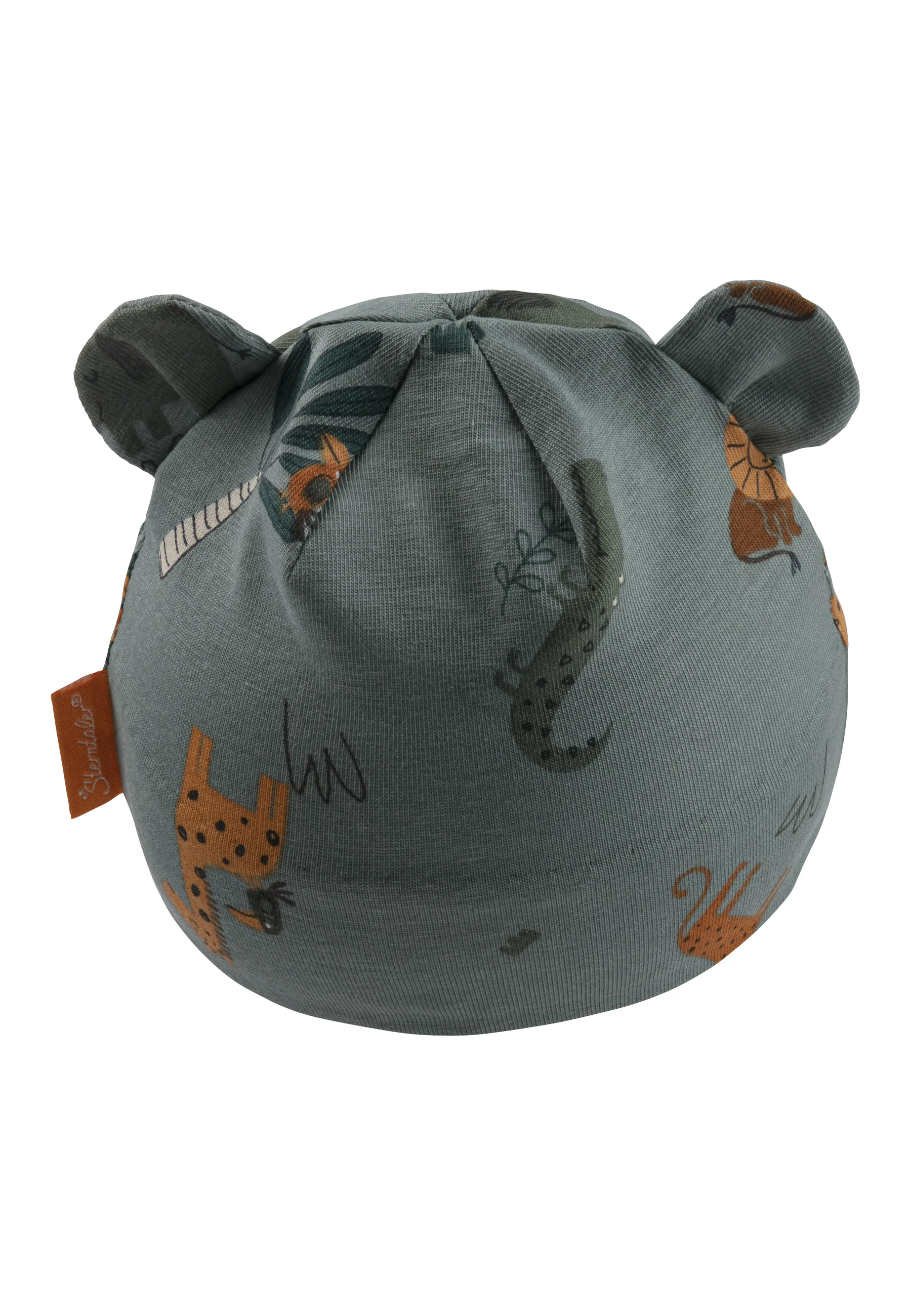 Beanie mit Öhrchen und bedruckt mit Tiermotiv