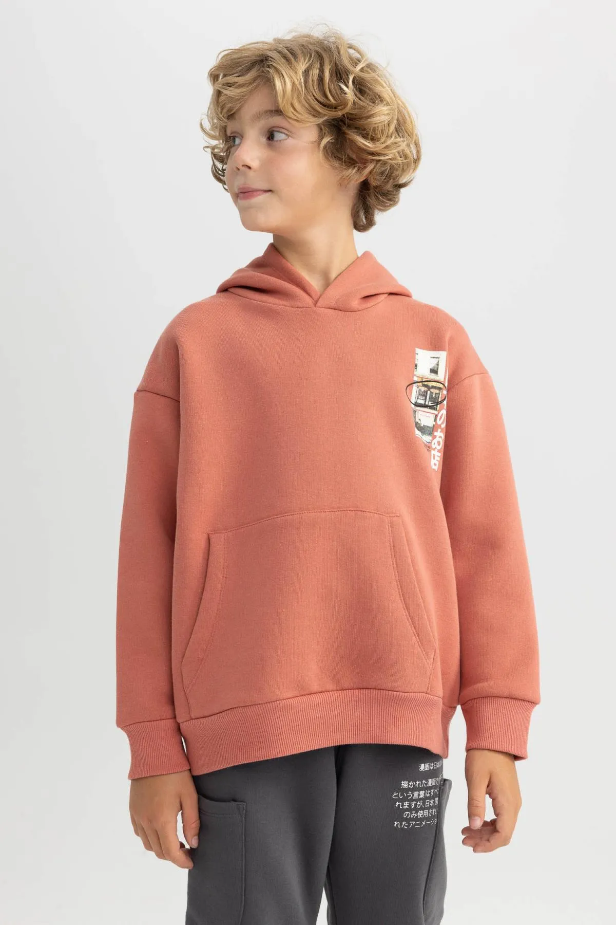 DeFacto  Dickes Sweatshirt-Sweatshirt mit Kapuze für Jungen in Oversize-Passform