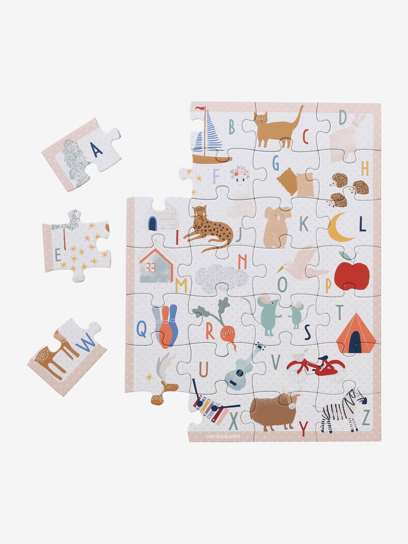 Vertbaudet Kinder ABC-Puzzle, 28 Teile, FSC - beige