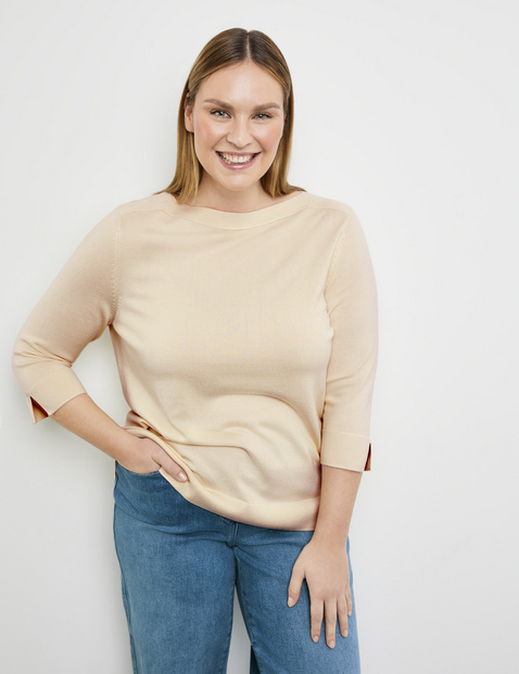 3/4 Arm Pullover mit Seitenschlitzen