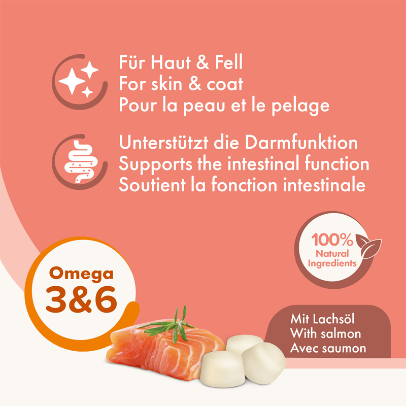 Beaphar Ergänzungsfutter & Aufzucht Beaphar Haut- und Fellkur Bonbons 245g Lachsöl-Bonbons