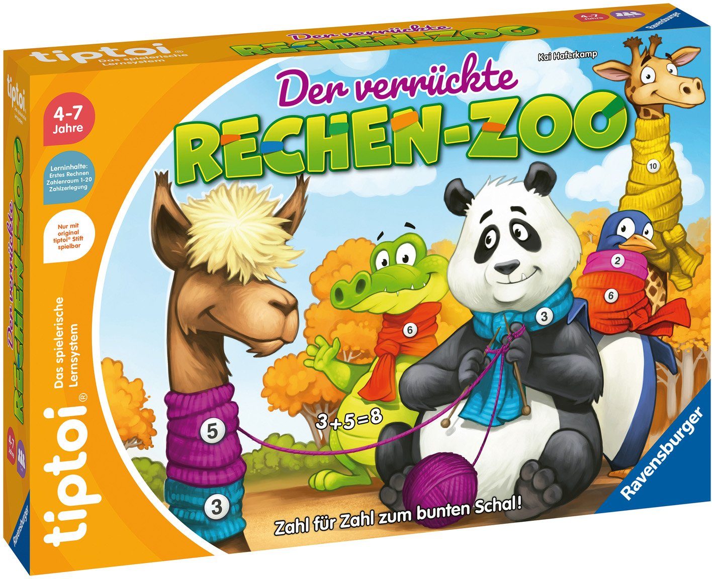 Ravensburger Spiel, tiptoi® Der verrückte Rechen-Zoo, Made in Europe, FSC® - schützt Wald - weltweit