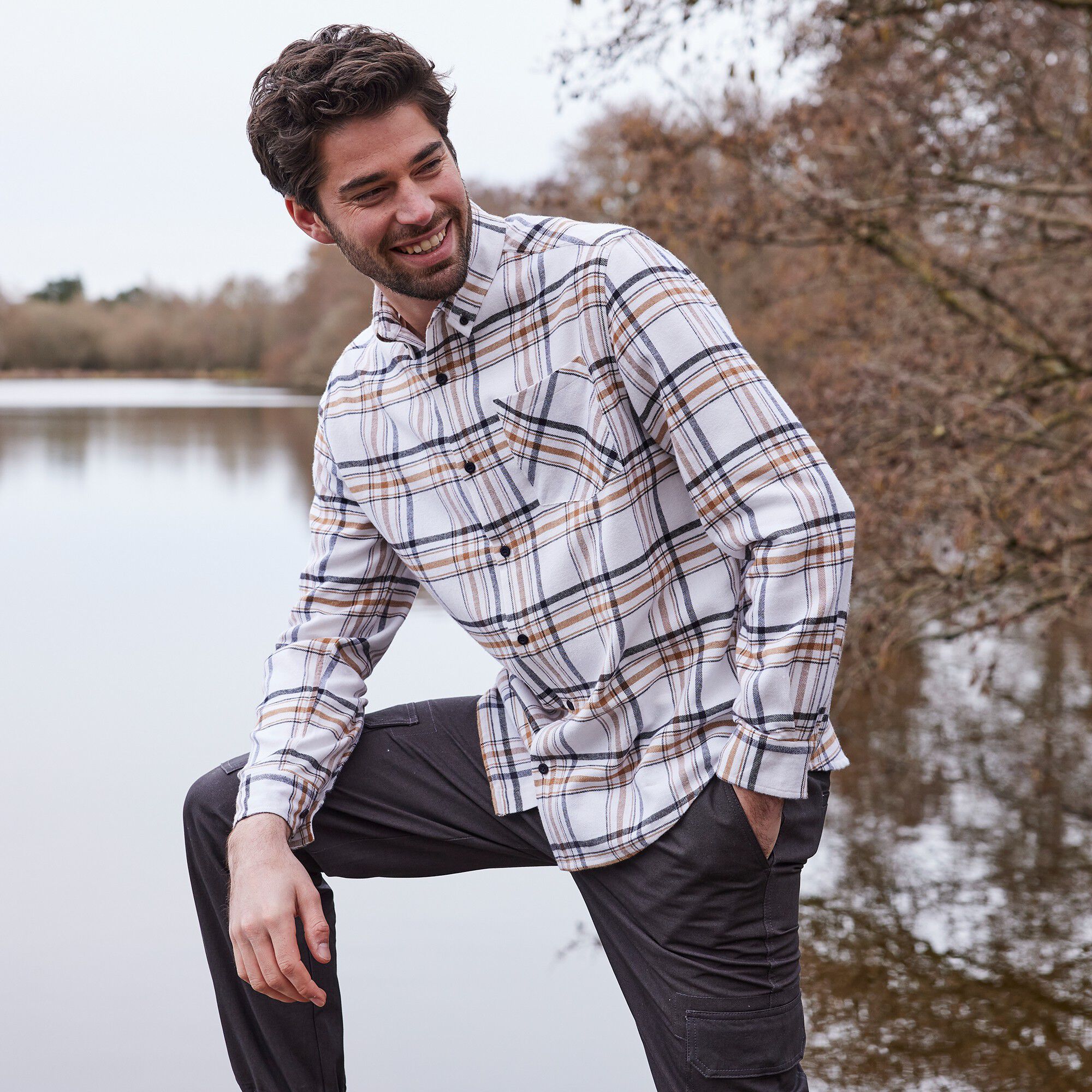 Chemise en flanelle carreaux fils-teints