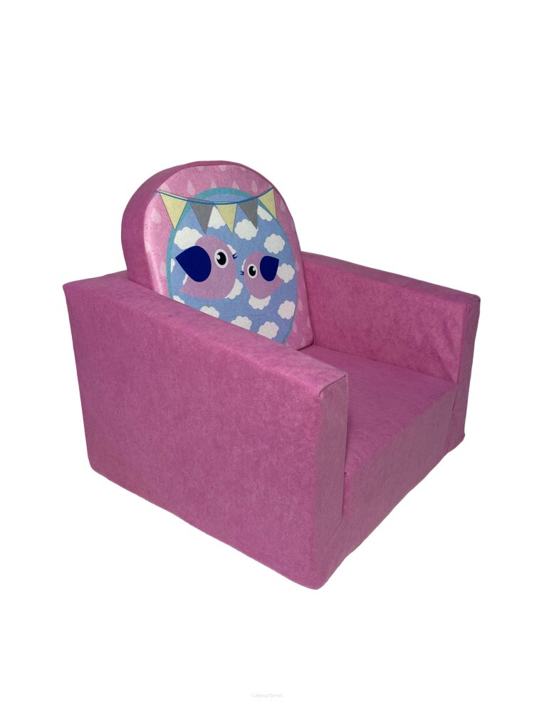 FORTISLINE Kindersessel Ausklappbarer Kindersessel - Bird Pink
