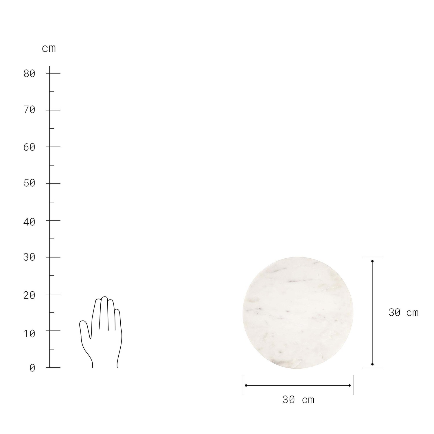 MARBLE Marmorplatte Ø30cm