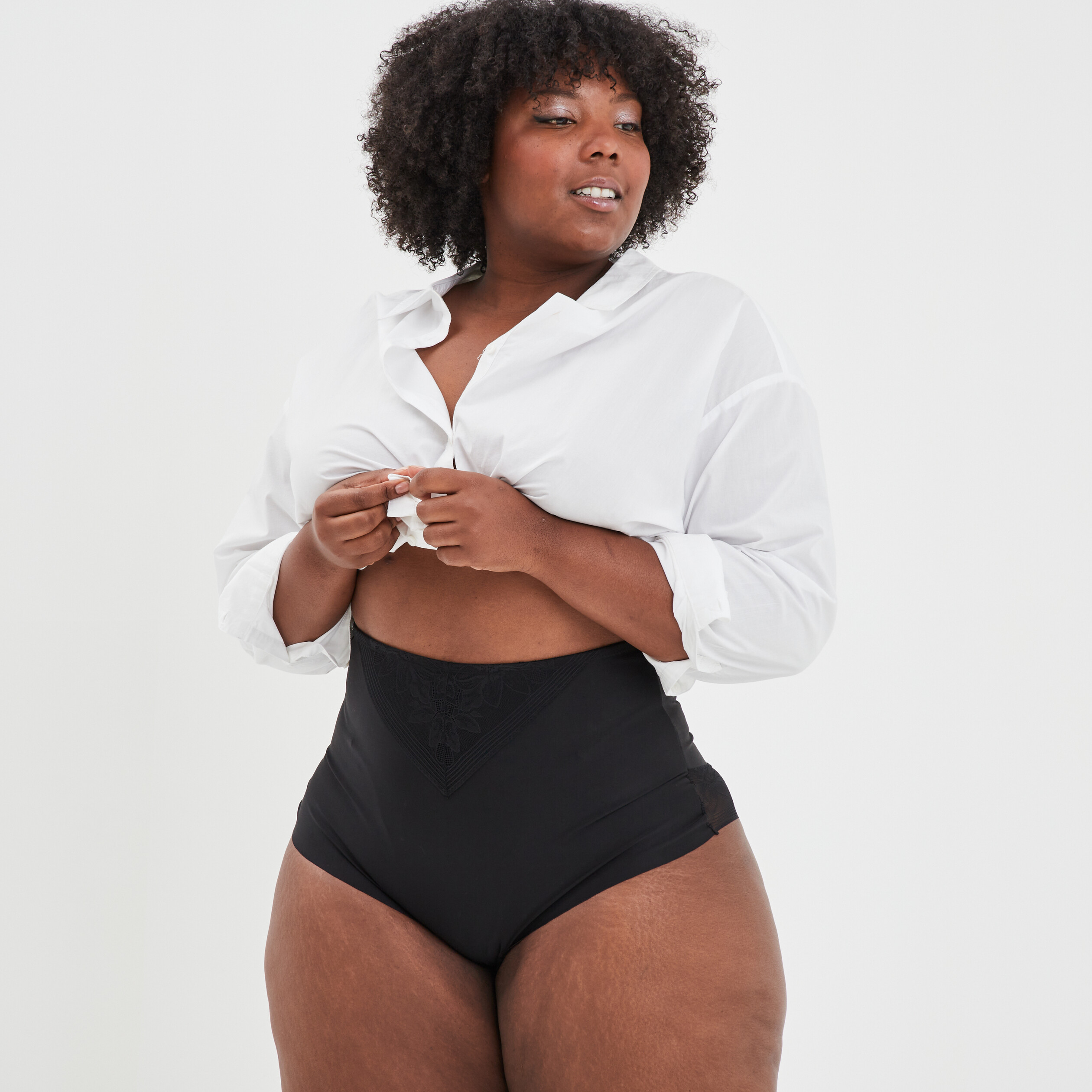 Culotte gainante noir femme grande taille | La Halle