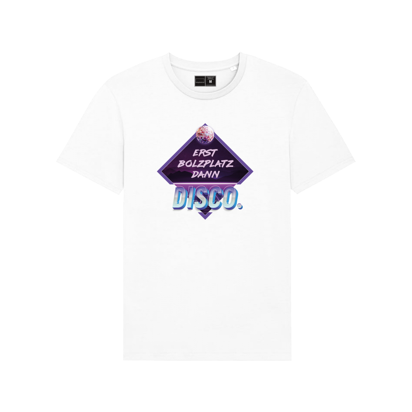 Bolzplatzkind "80er Jahre" Disco T-Shirt Weiss