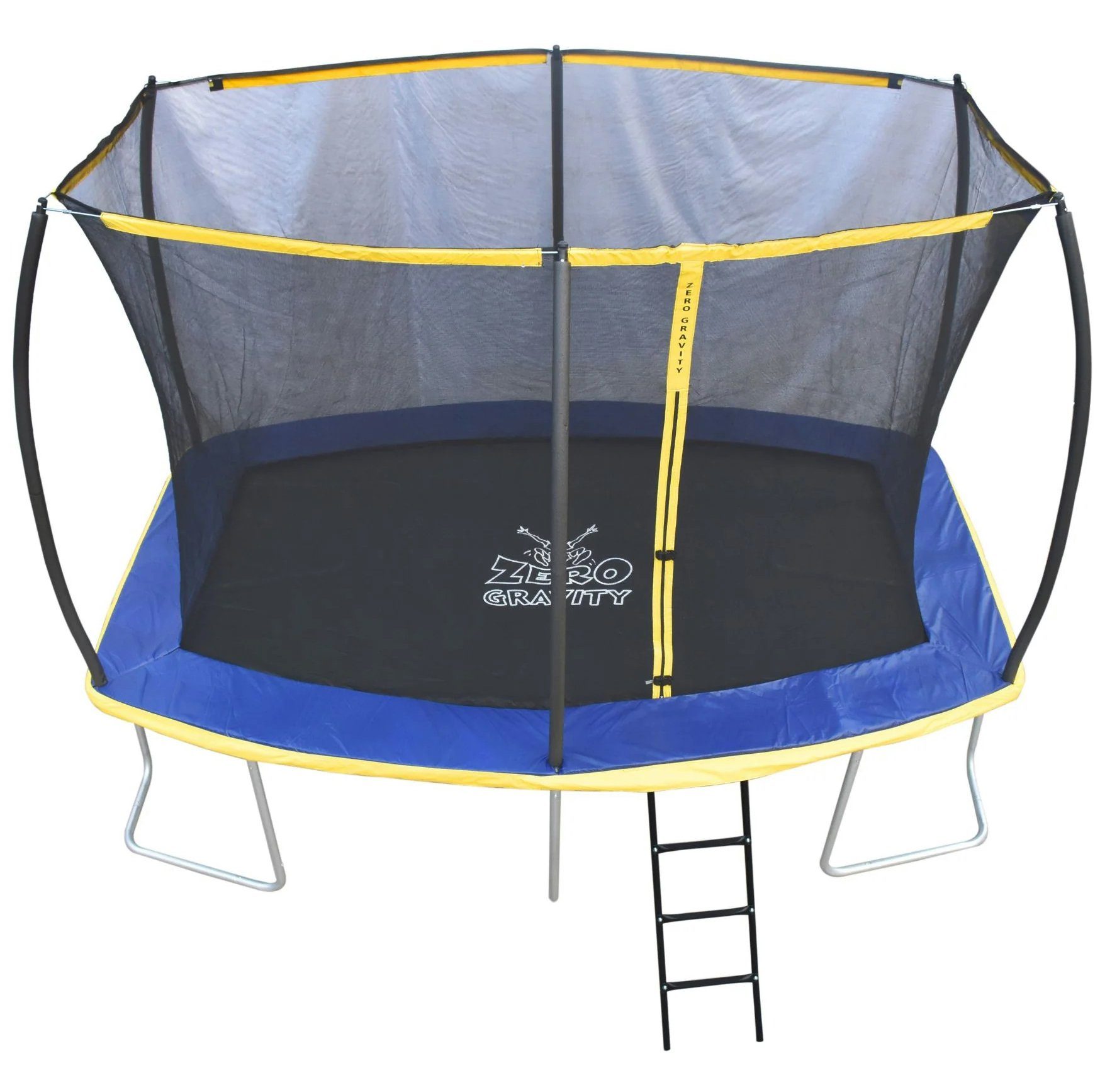 Zero Gravity Gartentrampolin oval/rechteckig, inkl. Leiter & Sicherheitsnetz, TÜV zert., 3 Größen:, 305 x 213 cm, 366 x 244 cm, 457 x 366 cm