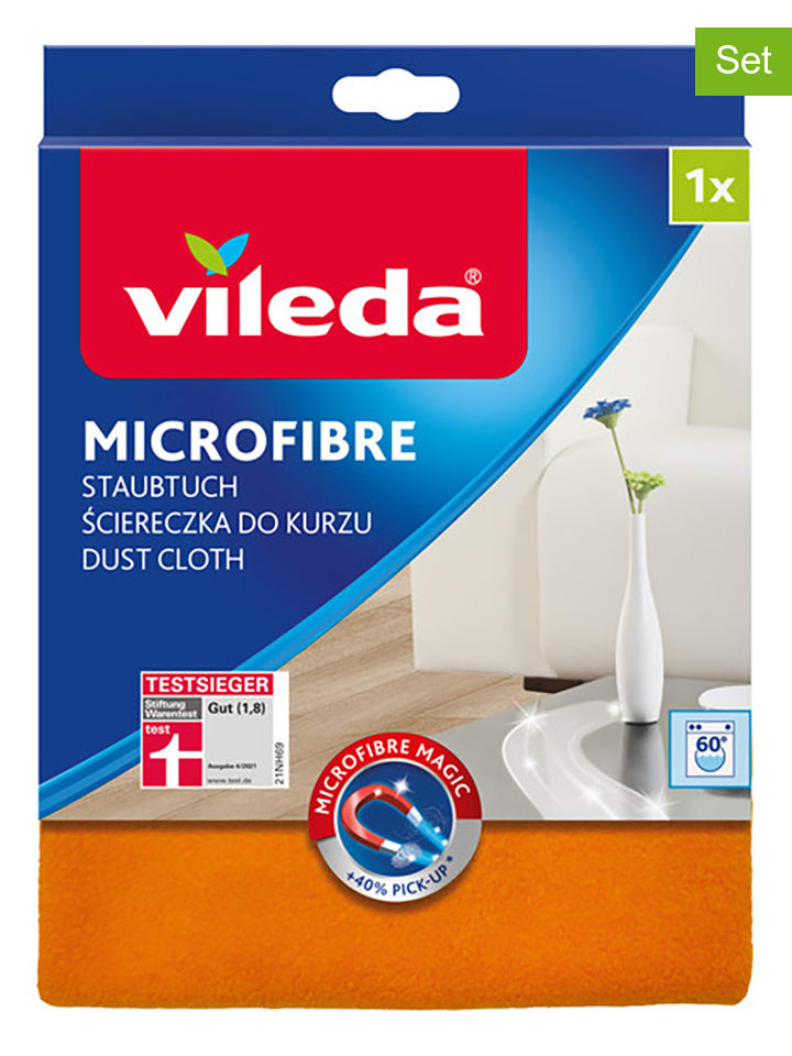 Vileda 4er-Set: Mikrofaser-Staubtücher in Orange - (L)40 x (B)30 cm günstig kaufen onesize
