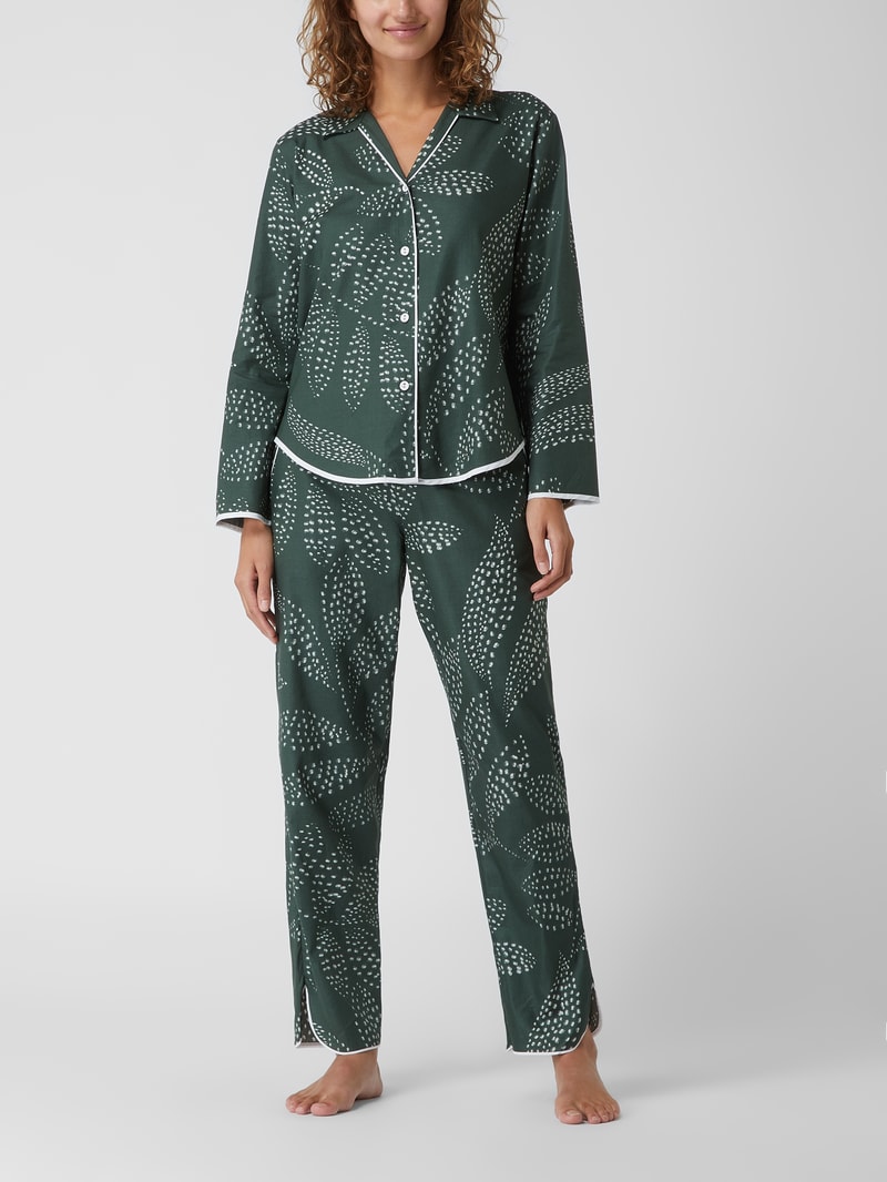 Pyjama-Oberteil aus Baumwoll-Modal-Mix Modell 'Imogen' in dunkelgrün