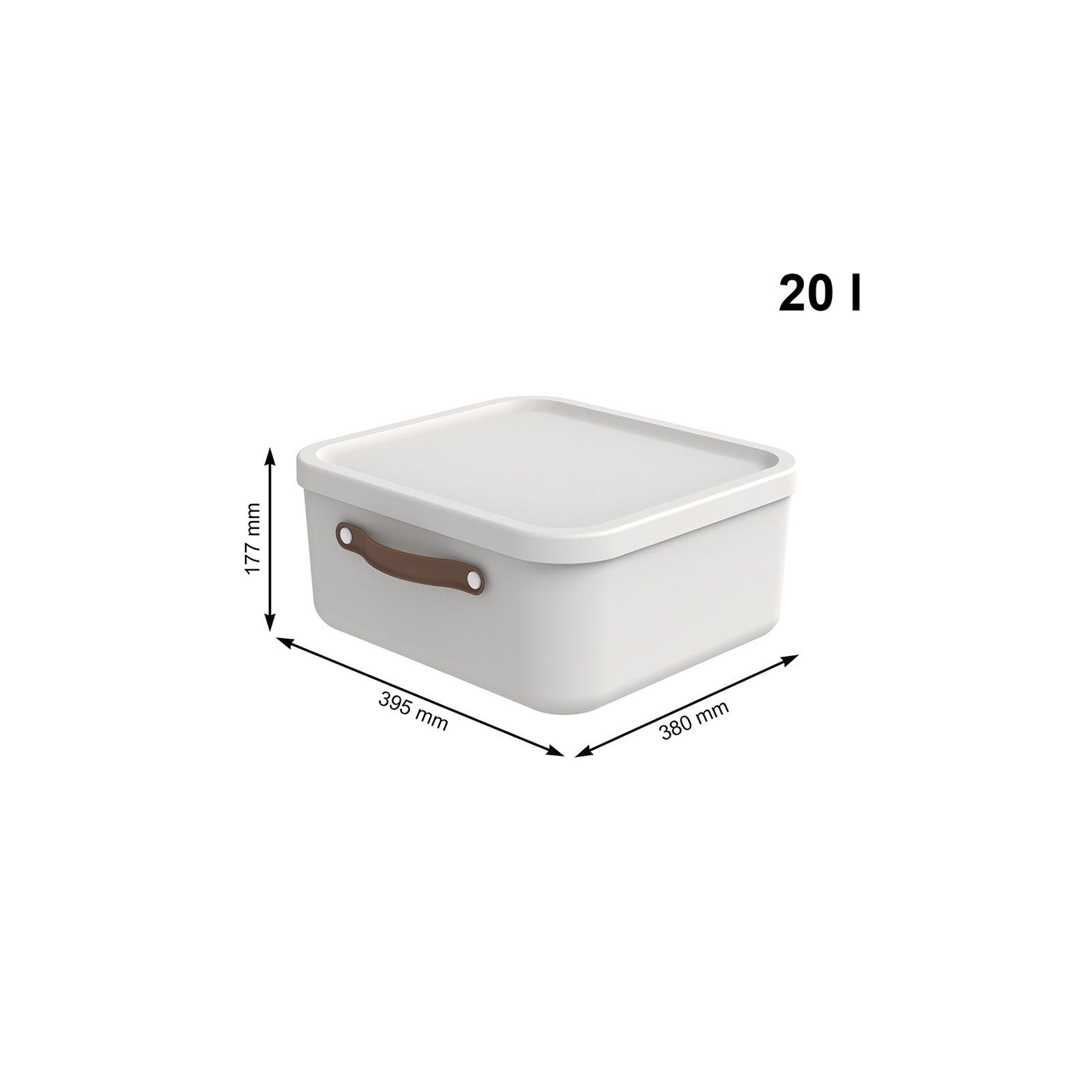 ROTHO Aufbewahrungsbox Aufbewahrungsbox mit Deckel Maloja 20l (Aufbewahrungsset, 2er-Set)