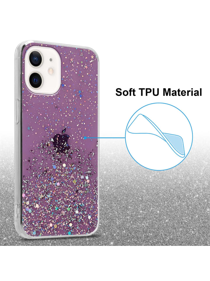cadorabo Hülle für Apple iPhone 12 MINI Glitter in Lila mit Glitter günstig kaufen onesize