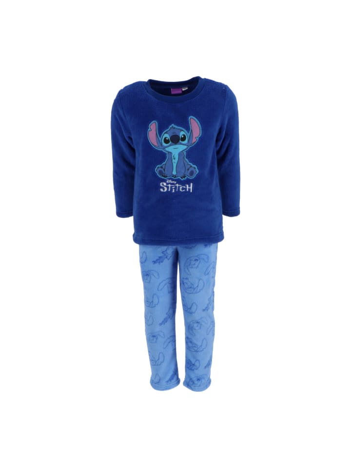 Lilo & Stitch Lilo & Stitch Schlafanzug Pyjama Coral Fleece Nachtanzug für Kinder in Blau günstig kaufen
