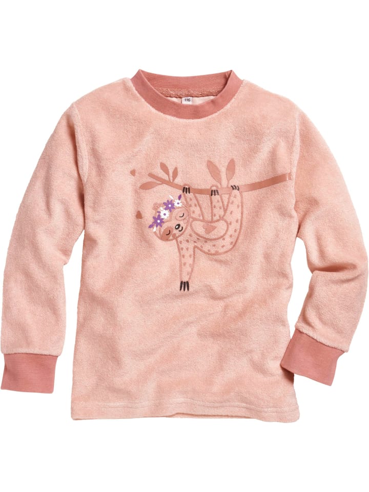 Playshoes Schlafanzug Frottee Faultier in Rosa günstig kaufen