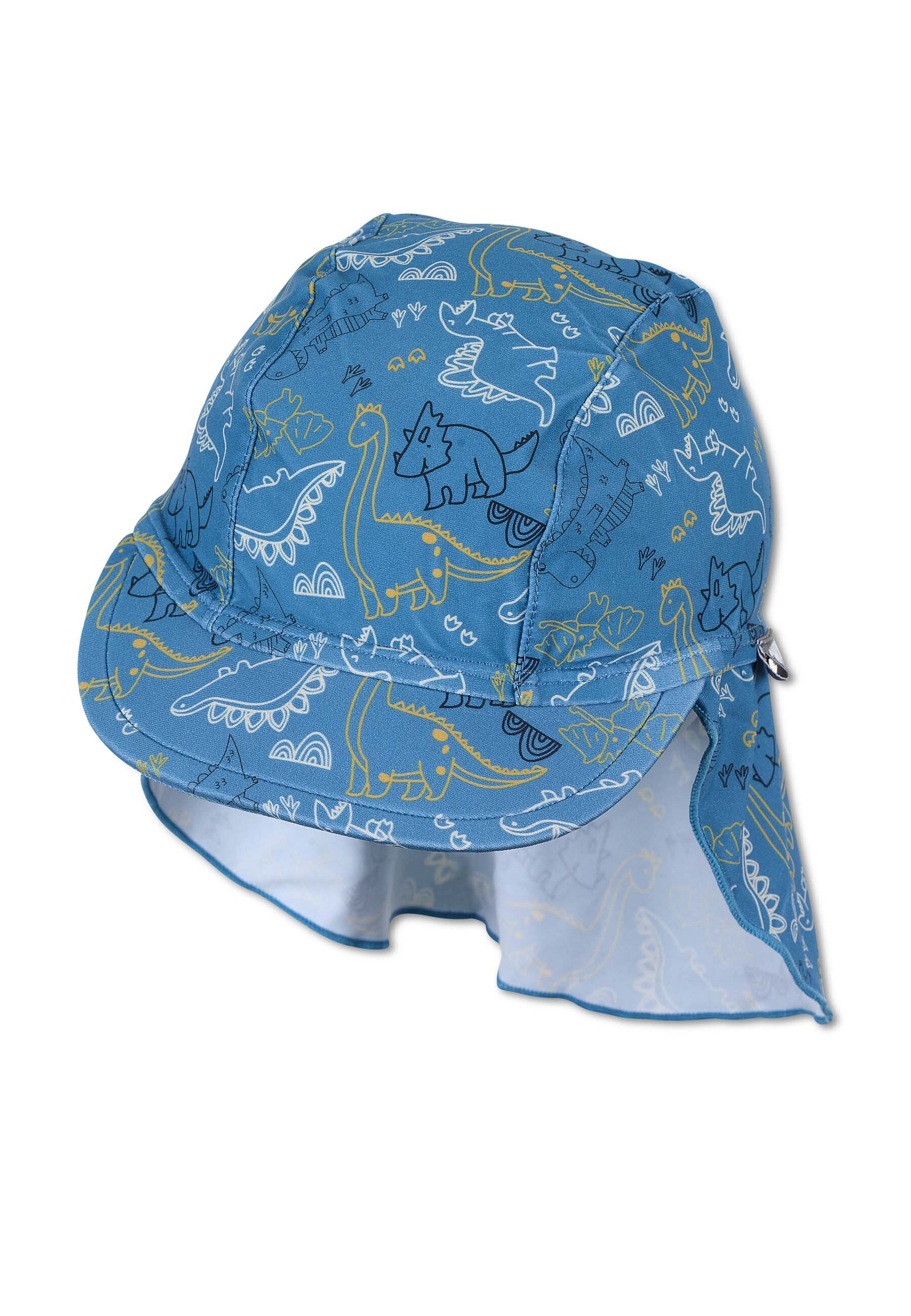 Schirmmütze mit Nackenschutz in Blau mit Dinos