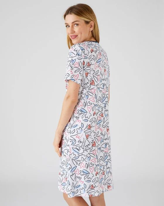 Lot de 3 chemises de nuit en pur coton peigné, 2 statures