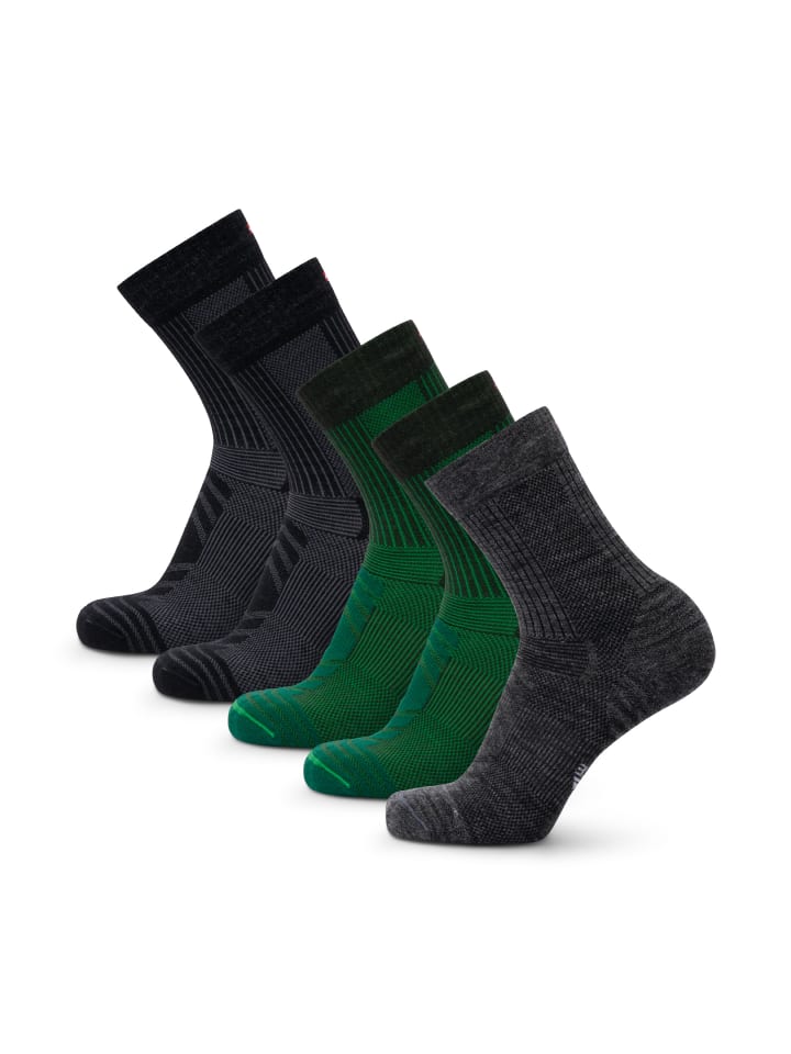 DANISH ENDURANCE Socken Merino Hiking Light in green/black/grey günstig kaufen