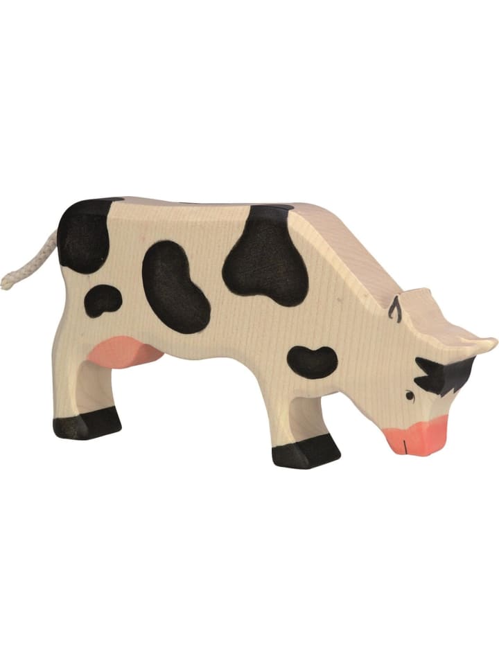 Holztiger Grasende Kuh aus Holz in schwarz günstig kaufen onesize