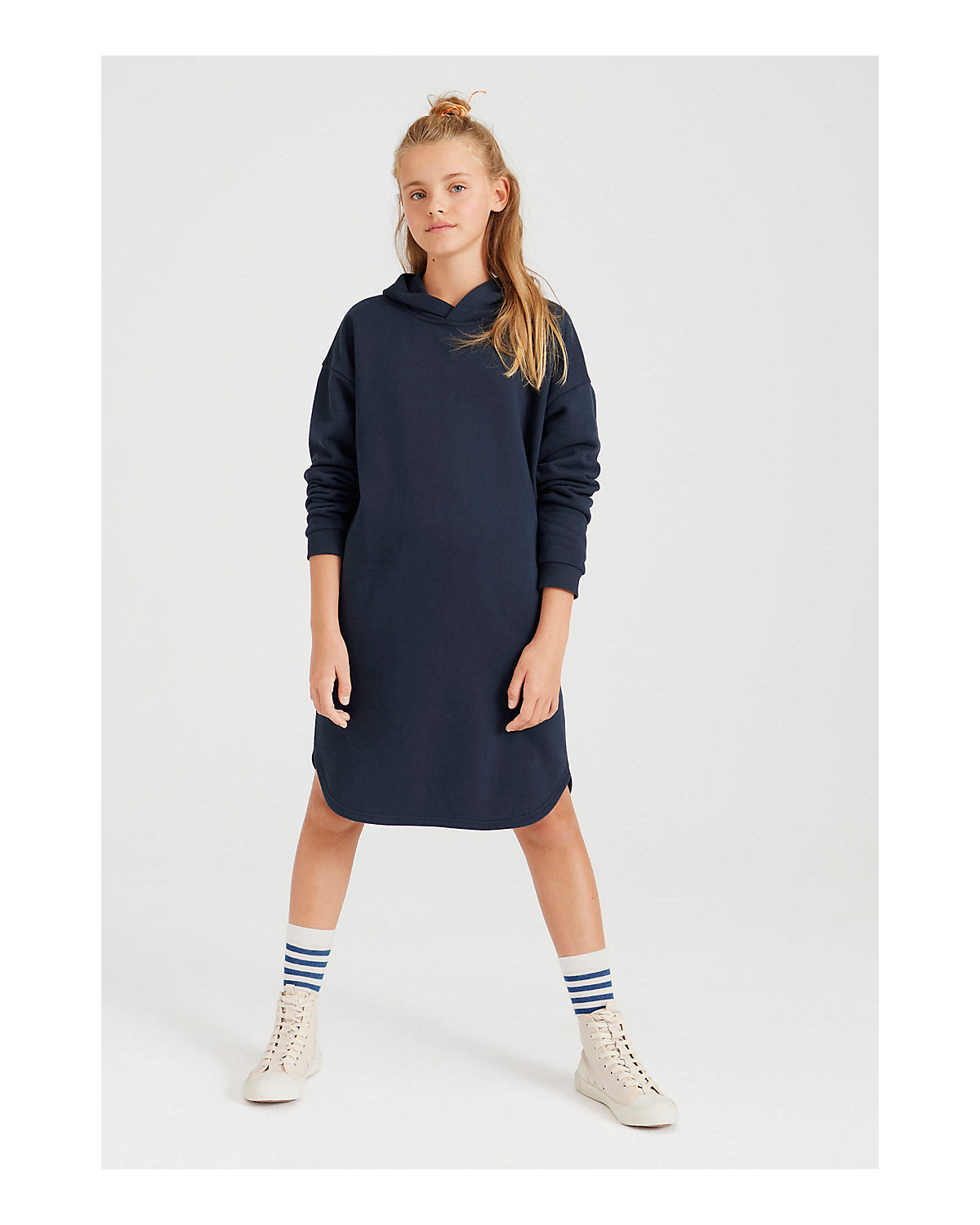 Hoodie-Kleid aus reiner Bio-Baumwolle für Mädchen