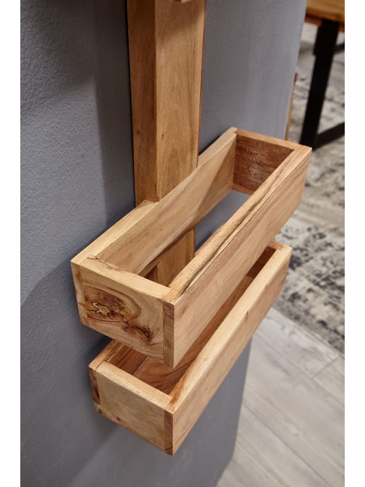 KADIMA DESIGN Zeitungsständer aus Massivholz, klassisch und stilvoll, viel Stauraum in Beige günstig kaufen onesize