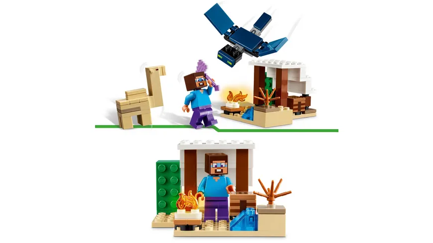LEGO Minecraft 21251 Steves Wüstenexpedition, Spielzezug-Set zum Bauen