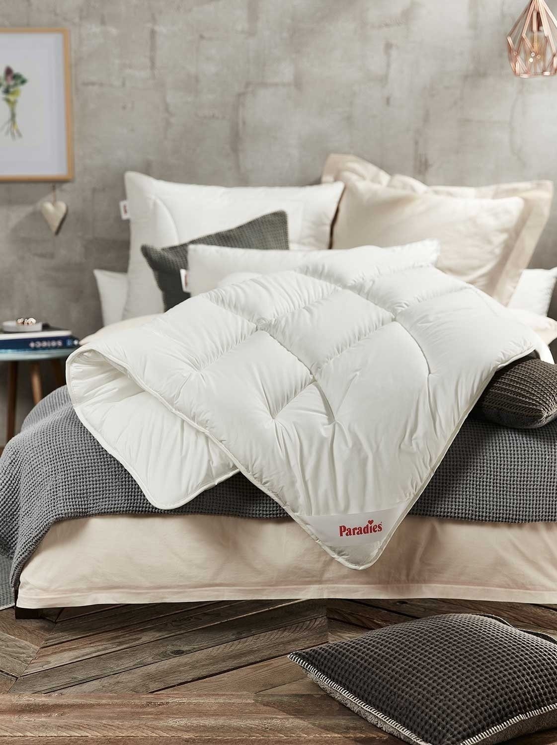 Baumwollbettdecke, SINFONIE BIO MEDIUM WARM, Steppbett, 220 x 155 cm, Paradies, Füllung: Polyester, Bezug: Baumwolle