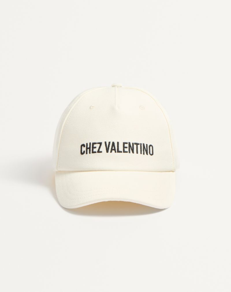 Chez Valentino bomuldsbaseballkasket med broderi