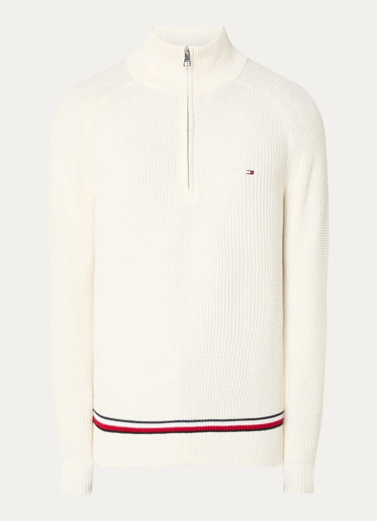 Tommy Hilfiger Chunky knit sweater with half zip and texture