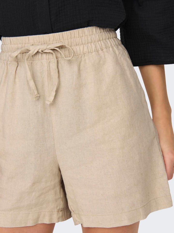 JACQUELINE de YONG Shorts Hohe Taille loose Fit Elastische Taille Kordelzug in Braun-4 günstig kaufen XS
