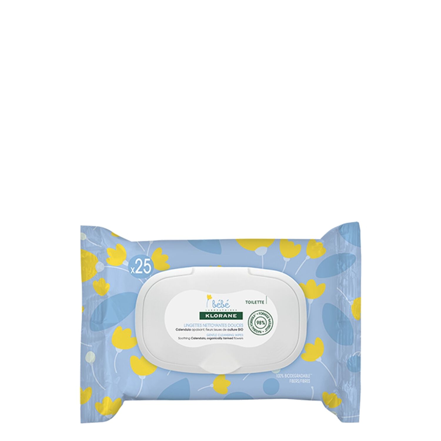 Klorane Lingettes Nettoyantes Bébé Calendula Apaisant - 25 lingettes